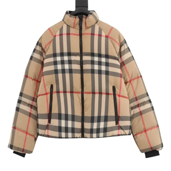 Burberry Cropped Check Down Jacket