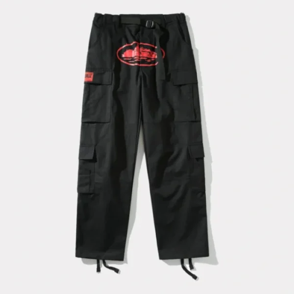 Corteiz Purp Guerillaz Cargos Negro/Rojo