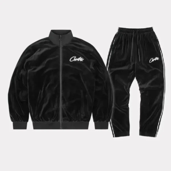 Chándal Corteiz VVS Velour Negro